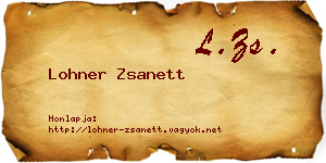 Lohner Zsanett névjegykártya
